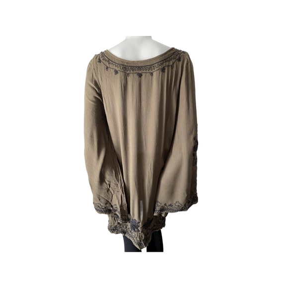 Free People Olive Green Embroidered Tunic Size S - Picture 3 of 3